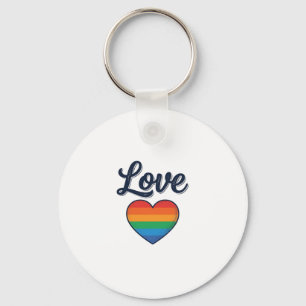 Love Rainbow Heart Pride Vector Shirt Design_1 Keychain