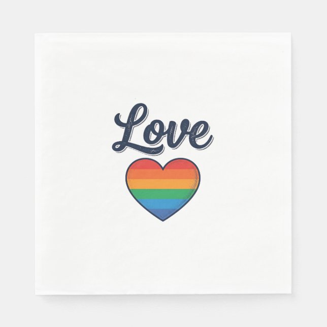 Love Rainbow Heart Pride Vector Shirt Design_1 Napkin (Front)