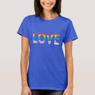 LOVE Rainbow LGBTQ Flag, Gay Pride Letter T-Shirt 