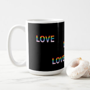LOVE Rainbow LGBTQIA Flag, Pride Letter  Coffee Mug