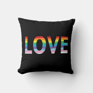 LOVE Rainbow LGBTQIA Flag, Pride Letter Throw Pillow