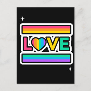 Love. Rainbow love. Pride lgbtq. Postcard