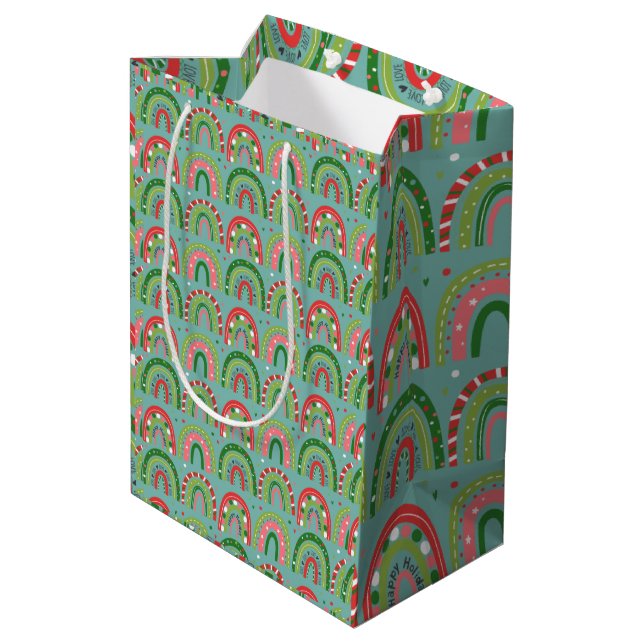 Love Rainbow  Medium Gift Bag (Back Angled)
