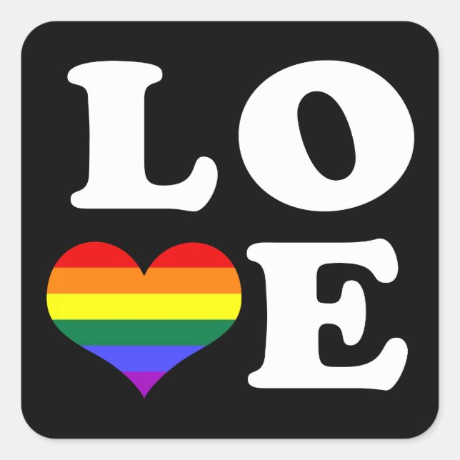 Love Rainbow Pride Square Sticker (Front)