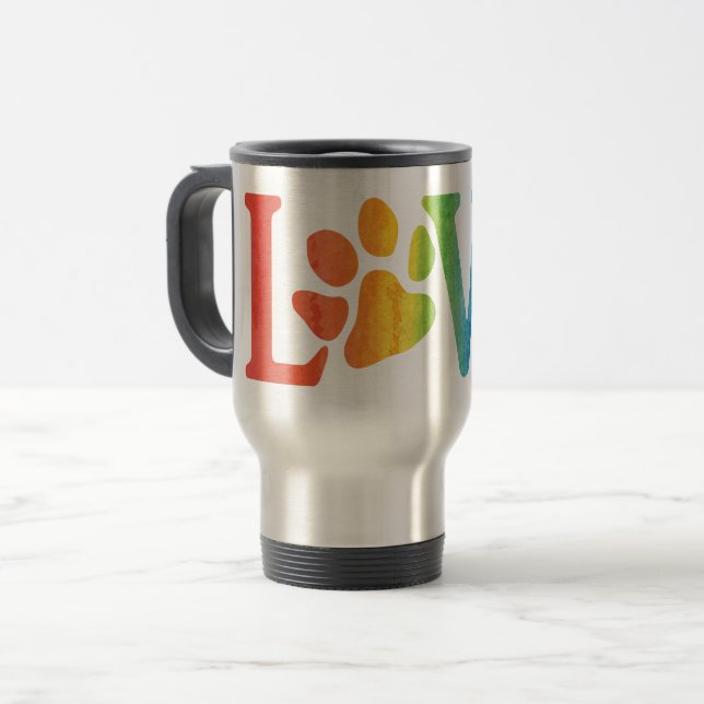 Love Rainbow Travel Mug (Front Left)