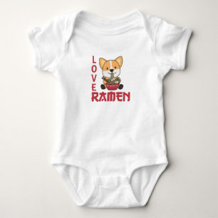 Love Ramen Cute Corgi Kawaii Dogs Noodles Baby Bodysuit
