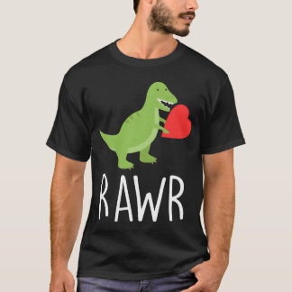 Love Rawr Dinosaur Heart MotherS FatherS boy T-Shirt