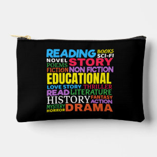 Love Reading Books - Genre Word Art Accessory Pouch