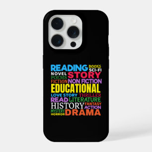 Love Reading Books - Genre Word Art iPhone 15 Pro Case