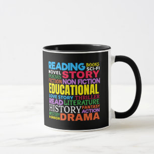 Love Reading Books - Genre Word Art Mug