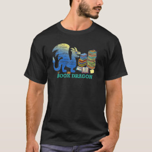 Love Reading Books Vintage Funny Retro Book Dragon T-Shirt