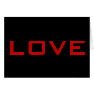 Love Red Black Colour Greeting Card