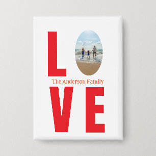 Love red family photo oval shape modern simple