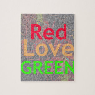 LOVE RED GOLDEN GREEN JIGSAW PUZZLE
