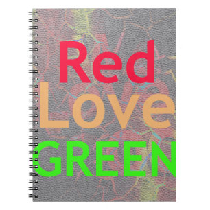 LOVE RED GOLDEN GREEN NOTEBOOK