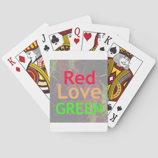 LOVE RED GOLDEN GREEN PLAYING CARDS (Back)