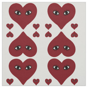 Love Red Heart Face Fabric
