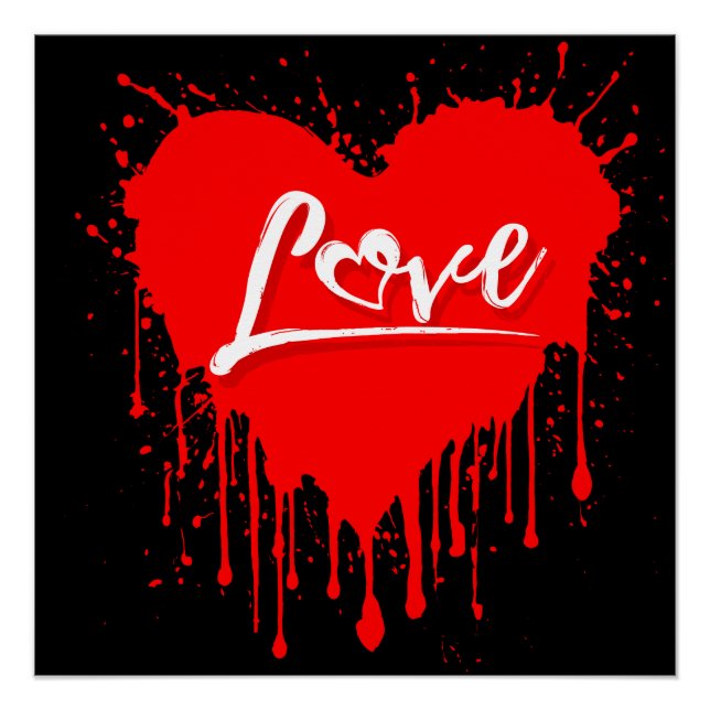 LOVE RED HEART MELTING VALENTINES DAY POSTER (Front)