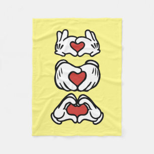 Love Red Heart Mouse Hands Fleece Blanket