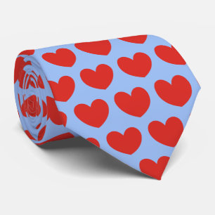 Love Red Heart Pattern Sweetheart Tie