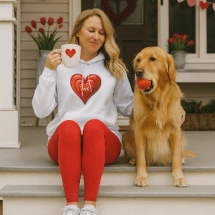 Love Red Heart Valentine's Day for Her Hoodie
