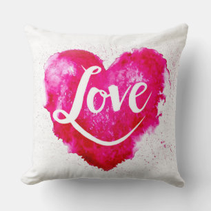 Love Red  Heart Valentine's day Throw Pillow