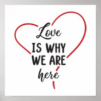 Love Red Heart White Black Wedding Bridal Shower