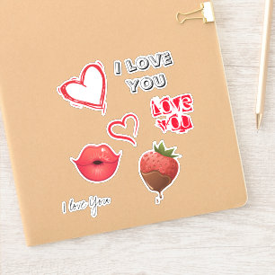Love Red Hearts and quotes design