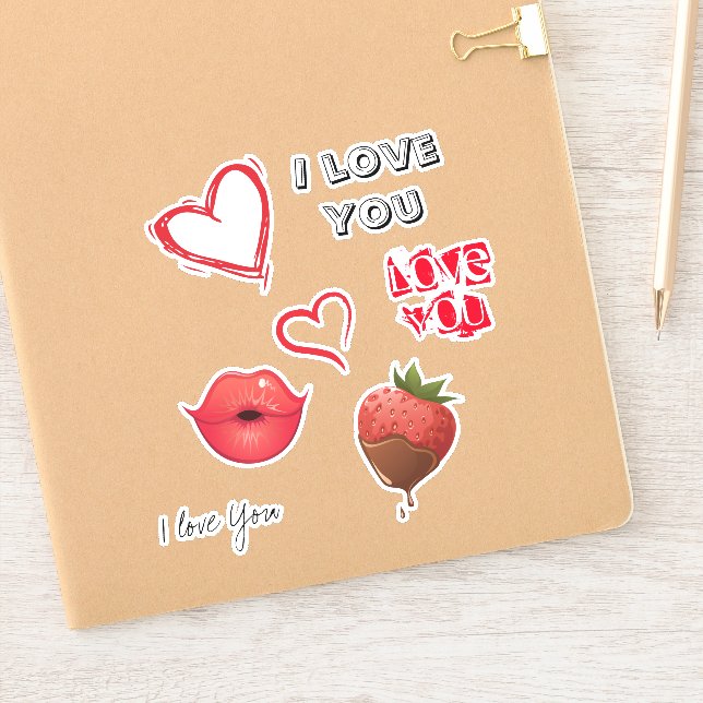 Love Red Hearts and quotes design (Notebook)