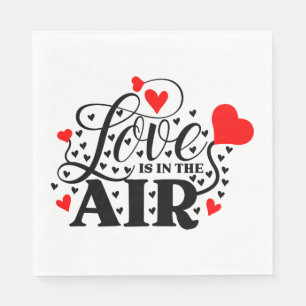 Love Red Hearts Wedding, Bridal Shower, Engagement Napkin