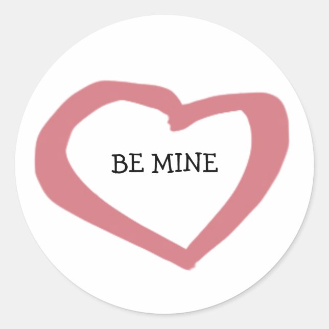 Love Red Pink Heart Valentine Wedding Classic Round Sticker (Front)