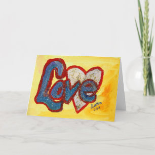 Love Red Rimmed Heart Greeting Card or Note Cards