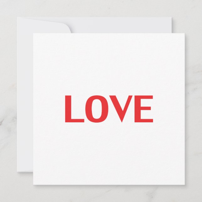 Love red typography modern Valentine’s Day Card (Front)