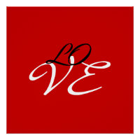 Love Red White Black Colour Calligraphy Script