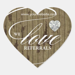 Love Referrals Sticker Jewellery Heart Wood