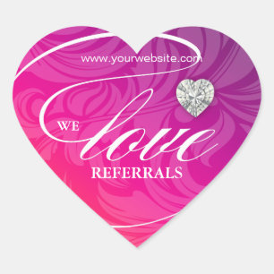 Love Referrals Sticker Jewellery Pink Flower Heart