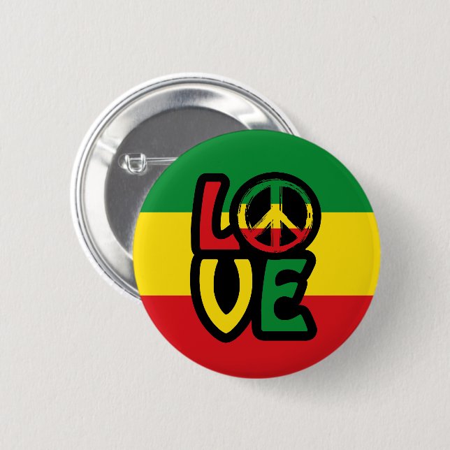 Love Reggae 2 Inch Round Button (Front & Back)