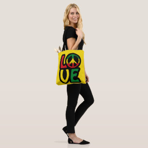 Love reggae music peace symbol reggae bag