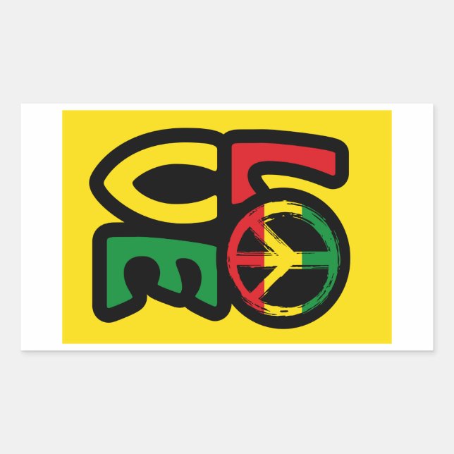 Love reggae music peace symbol reggae stickers (Front)