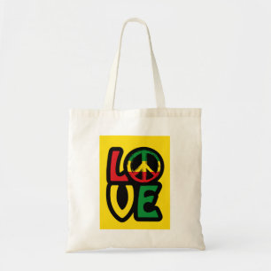 Love reggae music peace symbol reggae tote bag
