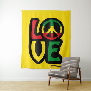Love reggae musique symbole de paix, tapisserie mu