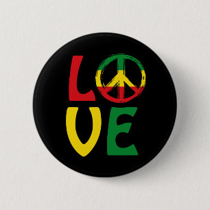 LOVE Reggae with peace 2 Inch Round Button