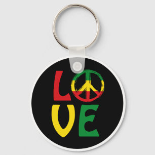 LOVE Reggae with peace Keychain