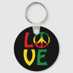 LOVE Reggae with peace symbol Keychain