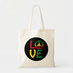 LOVE Reggae with peace symbol Tote Bag