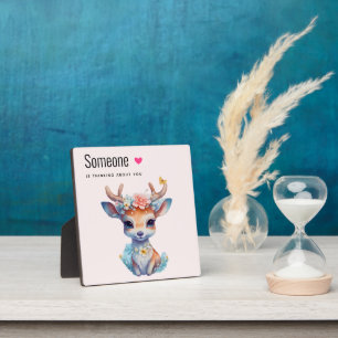 Love Reminder with a Cute Baby Deer Plaque