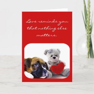 Love Reminds You boxer puppy greeting card