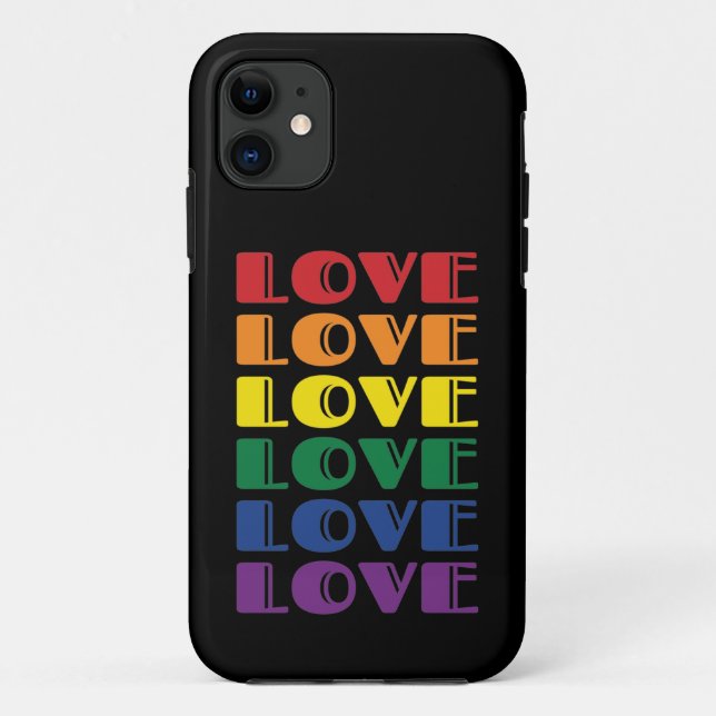 Love Repeating Text LGBTQ Gay Pride Case-Mate iPhone Case (Back)