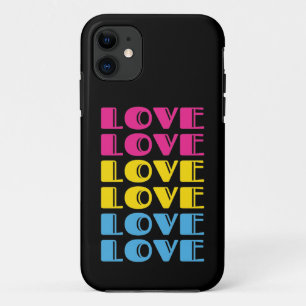 Love Repeating Text LGBTQ Pansexual Pride iPhone 11 Case