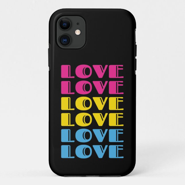 Love Repeating Text LGBTQ Pansexual Pride Case-Mate iPhone Case (Back)